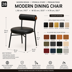 Chaise de salle à manger rembourrée moderne avec dossier incurvé, assise confortable pour salle à manger, cuisine, restaurant et café - Product Image 2