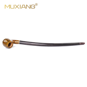 MUXIANG Tobacco Pipe Bent Type Solid Wood Briar Rosewood Long Stem Handcrafted Smoking Pipe - Product Image 3