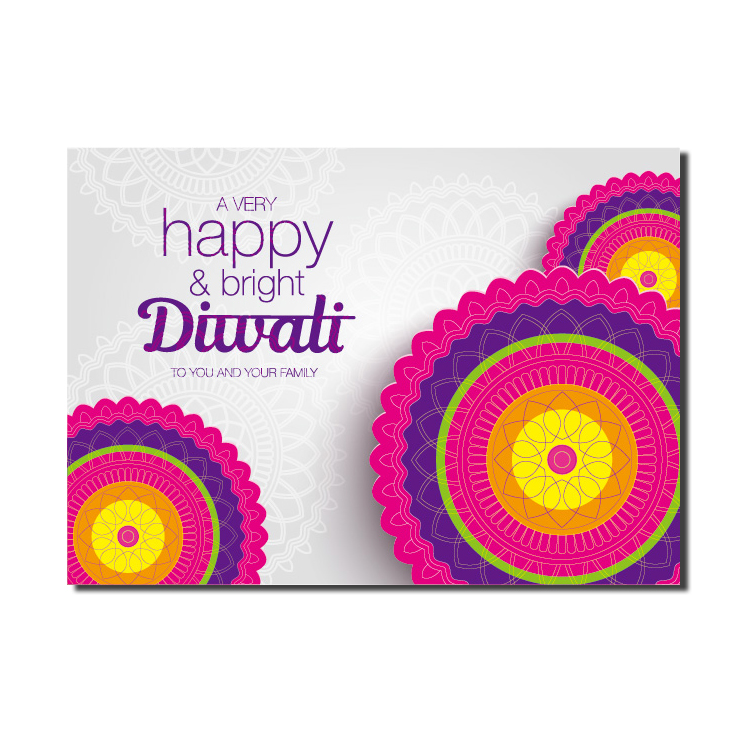 Оптовая продажа, печатные поздравительные открытки Diwali из индийской бумаги на заказ