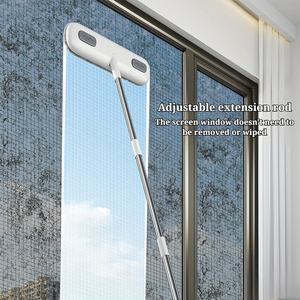 Brosse de Nettoyage Magique pour <span class=keywords><strong>Vitres</strong></span> avec Manche Extensible et Tête en Maille Nylon Durable pour Élimination des Poils d'Animaux et Nettoyage Portes/Fenêtres - Product Image 3