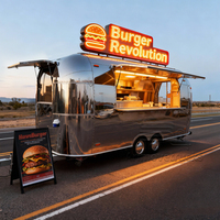 Food Truck Moderne en Plein Air Dubaï Hot Dog Burger Chariot Mobile Doner Kebab Pizza Food Truck de Rue avec Cuisine Complète