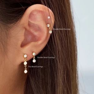 SS CZ-pendientes de plata de ley 925 para mujer, joyería fina - Product Image 2
