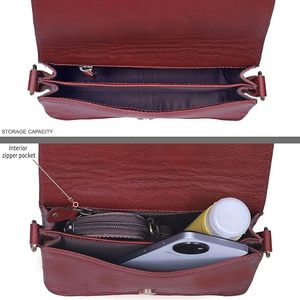 Bolso Bandolera de Cuero Borgoña para Mujer al por Mayor, con Correa Ajustable, Elegante y Compacto, Accesorio de Moda - Product Image 5