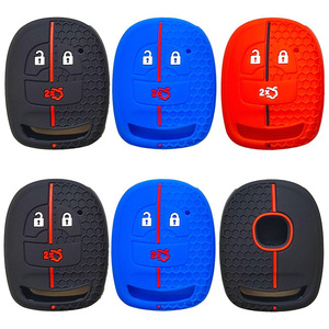 Pour Changan Yidong CS55 <span class=keywords><strong>Auchan</strong></span> X7 Zhishang X Yuexiang V7 Housse de clé de voiture en silicone à motif nid d'abeille à 3 boutons droits - Product Image 6
