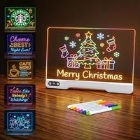 Tableau effaçable à sec en acrylique, portable, alimenté par batterie, panneau lumineux néon, promotion en magasin, menu lumineux