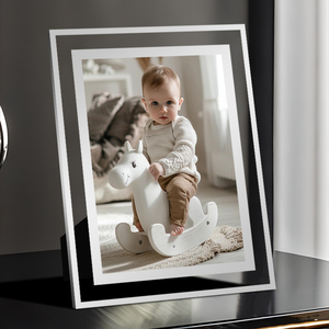 Cadre <span class=keywords><strong>photo</strong></span> en <span class=keywords><strong>verre</strong></span> cristal argenté 4x6 pouces avec impression sérigraphique pour bureau - Offre spéciale - Product Image 4