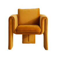 Fauteuil d'appoint moderne en bouclette épaisse, avec accoudoirs en dalle crème et bord roulé, pour salon et hôtel, vente en gros, OEM, personnalisable