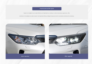 AURON <b>LED</b> Headlight Assembly For Toyota Camry 2015-2017 Black <b>Projector</b> Style With Amber DRL New - Product Image 5