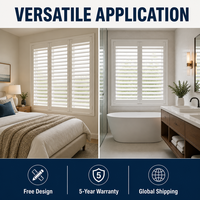 Fabrication sur mesure OEM ODM de volets en PVC, vente en gros d'usine, volets intérieurs imperméables pour la maison et les projets