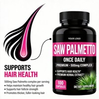 Capsules de Saw Palmetto OEM 500mg, 100 unités, soutien pour la santé capillaire et la prostate, supplément à base d'extraits végétaux