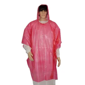高品质PVC/PE材料一次性防水雨衣带头罩