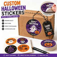 Étiquettes d'Halloween personnalisées, autocollants fantômes et citrouilles effrayants, autocollants adhésifs pour emballages commerciaux, bocaux, enveloppes