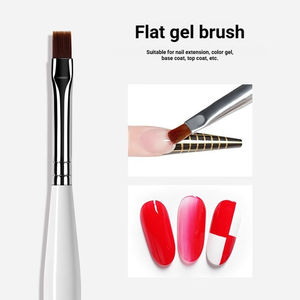 Japanese Style Flat Head UV Gel Painting Brush Short Handle Customizable Manicure Supplies for Nail Studio and Salon Use - Product Image 4