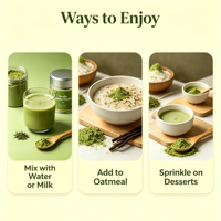 Poudre de Matcha Cérémonial Certifiée Marque Blanche OEM en Boîte de 30g, Poudre de Matcha Vanille en Boîte de 30g, Faible MOQ