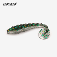 ROVORO Tackle Leurres souples en plastique 3,5cm-7cm et couleurs variées, type Paddle Thread Tail et T-Tail, pour la pêche au bar et au poisson-soleil, leurres nageurs OEM