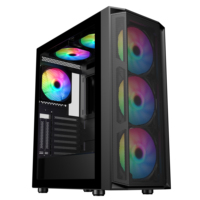 SAMA OEM ABS Plastique Ordinateur Gaming Boîtier Métal En Gros PTempered Verre ATX Cas De Bureau pc cas