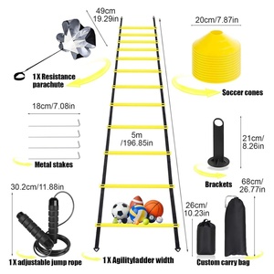 Équipement d'entraînement de football, de basketball et de <span class=keywords><strong>fitness</strong></span> pour enfants, jeunes et adultes, ensemble d'échelles d'exercice portables - Product Image 2