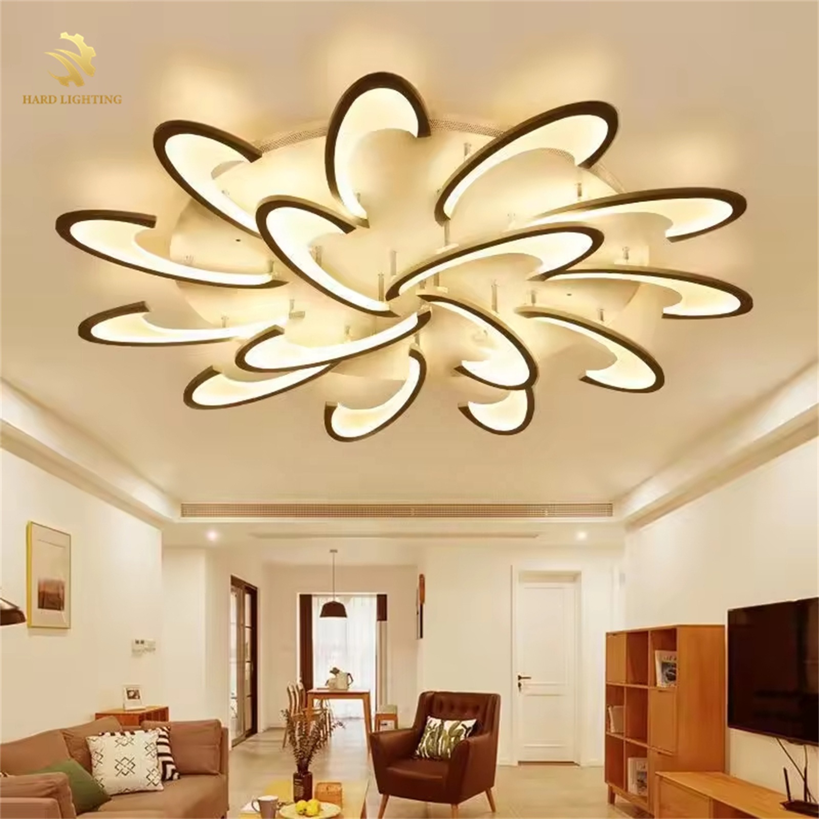 Nordic Modern Romantic Simple Shape Dining Bed Room Indoor Home Lighting Crystal Led Ceiling Lamp