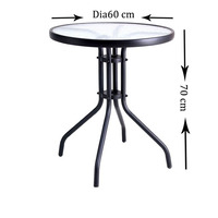 Table à Manger Légère et Portable en Verre Trempé, Mobilier d'Extérieur Durable au Design Moderne pour Hôtels, Écoles, Salons et Parcs