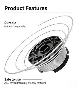 Cuerda de repuesto para desbrozadora AF-100, recambio de hilo para Black&Decker GH900 LST220 MTC 220 GLC, diámetro exterior 0.065" (1.6mm), 30 pies, AF1003ZP - Product Image 4