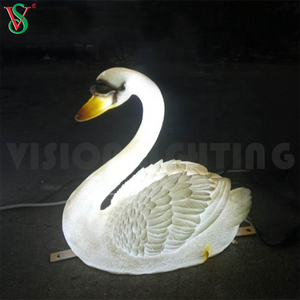 Außen dekoration Fiberglas Tier beleuchtet Gans LED White Swan 3D Skulptur Licht - Product Image 3