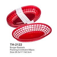 4 packs de paniers de restauration rapide en plastique pour hot-dogs et poulet.