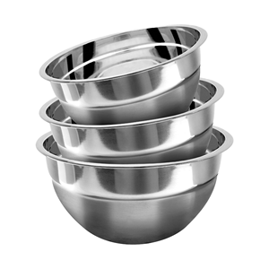 Bols alimentaires durables en acier inoxydable poli pour une utilisation quotidienne en cuisine, service à table, mélange et restauration professionnelle - Product Image 3