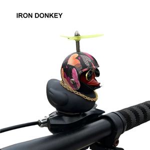 Décoration de vélo IRONDONKEY Canard noir avec lunettes de soleil Ornement de <span class=keywords><strong>voiture</strong></span> <span class=keywords><strong>Casque</strong></span> mignon Décoration de <span class=keywords><strong>voiture</strong></span> électrique Sonnette de vélo - Product Image 6