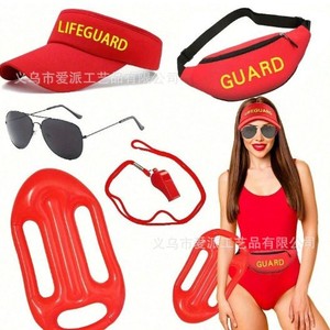 Guard Bucket Hat Sunglasses Waist Bag Whistle <b>Float</b> Red Rescue Gear Set For Lifeguard Use - Product Image 3