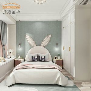 Ensemble de chambre d'enfant Santopova avec tête de lit en forme de lapin, décoration de chambre d'enfant de style nordique - Product Image 1