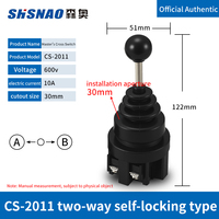 Interrupteur croisé SHSNAO CS2011 Master Série CS 30MM Cuivre Argent Bidirectionnel Autoverrouillant IP65 10A 1NO1NC 600V Métal ABS
