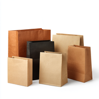 Sachet Doypack en papier kraft brun avec fond plat large, qualité alimentaire, avec feuille d'aluminium, 0,5 LB 250g 500g