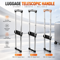 Poignée télescopique en alliage d'aluminium pour valise, tube carré 2/3 sections, tige de traction réglable pour accessoires de bagages