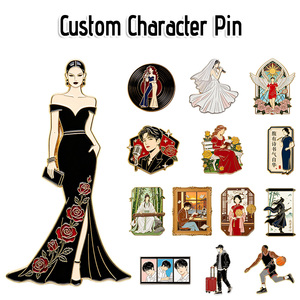 Broche personnalisée en émail pour le soutien des célébrités, promotionnelle, avec illustration de portrait tendance, cadeau, souvenirs de concert, directement de l'usine - Product Image 1
