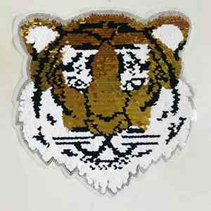 แพทช์ปักลายเสือแบบพลิกกลับได้ ขนาด 20 ซม. สำหรับเสื้อผ้าเด็กและหมวก ขายดี ตลก น่ารัก เป็นมิตรกับสิ่งแวดล้อม รีดติดได้ - Product Image 2