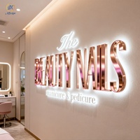 Panneau mural personnalisé en acrylique illuminé avec logo 3D, en acier inoxydable, lumières LED haute luminosité, IP65, pour les entreprises de publicité