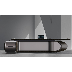 ชุดเฟอร์นิเจอร์โต๊ะทำงานผู้บริหารรูปตัวแอลสีดำทันสมัย โต๊ะทำงานเมลามีน - Product Image 4