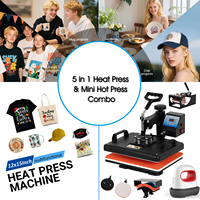 Combo plat 5 en 1 machine de transfert de chaleur par sublimation et mini machine