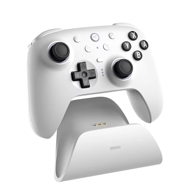 White 8BitDo Ultimate 2 BT Game Controller, Hall Effect with Tactile Triggers Wireless with Charging Dock
