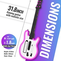 JYS-W001 pour console Wii, contrôleur de guitare sans fil, guitare pour console Wii pour les jeux de groupe de rock avec lumières RVB