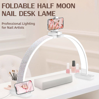 Lampe à ongles demi-lune de haute qualité OEM/ODM, lampe professionnelle pour salon de manucure, maquillage des cils, tatouage, lampe à cils demi-lune
