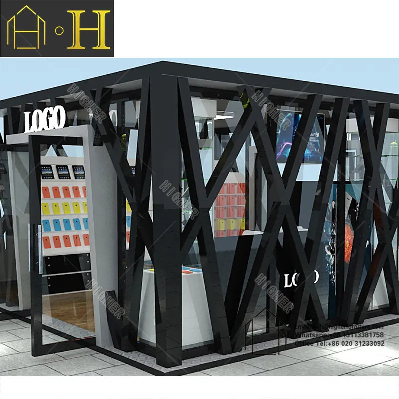 Hot Sale Handy Zubehör Kiosk Design Holz Kiosk Möbel Display Handy hüllen Kiosk in Einkaufs zentrum