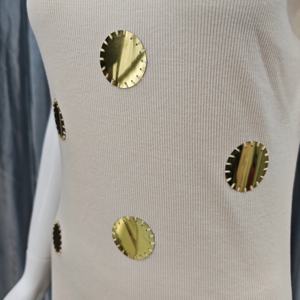 <span class=keywords><strong>Abito</strong></span> da Festa da Donna su Misura di Alta Qualità 2025 con Vestibilità Aderente, Riccamente Impreziosito con Ricami e <span class=keywords><strong>Paillettes</strong></span>, Nuovo Design a Pois, Naturale - Product Image 6