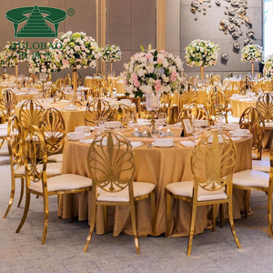 Modern Restaurant Upholstered Cushion Gold Metal Wedding Event <b>Chairs</b> - Product Image 1