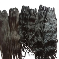 Extensiones de Cabello Humano Remy Virgen 100% Natural Ondulado Sin Procesar de Doble Trama Cosida a Máquina al por Mayor de Templo Indio