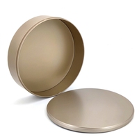 Boîte en métal ronde de 255 mm de diamètre x 65 mm de hauteur avec couvercle ouvert pour aliments, biscuits, bonbons, chocolat, cadeaux, outils