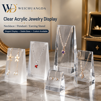 Support de présentation de bijoux en acrylique transparent, porte-colliers, pendentifs et boucles d'oreilles, organisateur de bijoux transparent, accessoires de présentation personnalisés