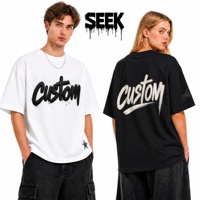 T-shirt Basique Uni Vintage Oversize 100% Coton 270 GSM Épais Col Large Anti-UV Broderie Personnalisée pour Chaînes de Magasins SEEK