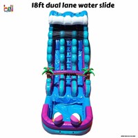 Toboggan aquatique gonflable commercial de 18 pieds pour l'extérieur, idéal pour les locations événementielles et les adultes