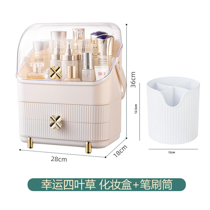 Porte-brosse trèfle à quatre feuilles porte-bonheur [Blanc de luxe]